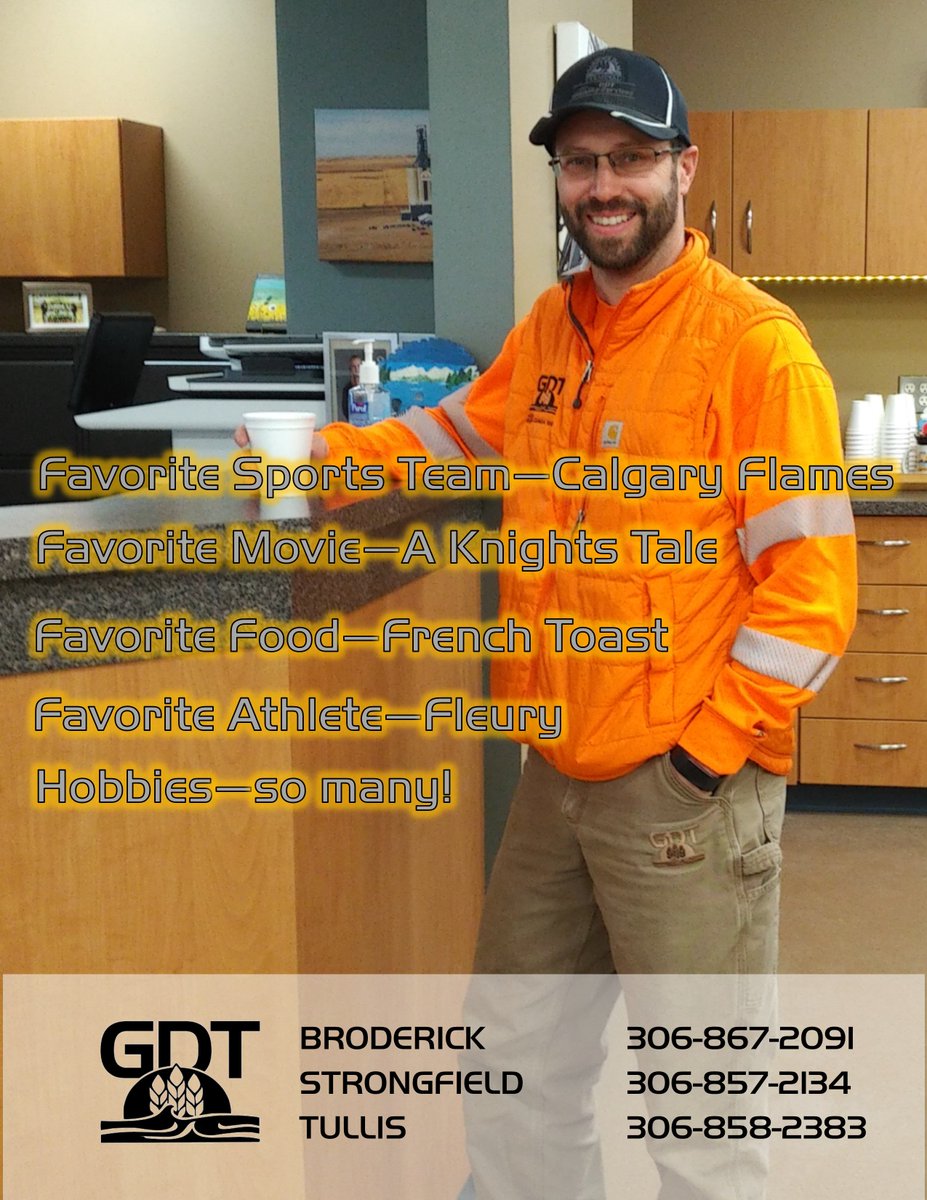 GDTerminal's tweet image. Graeme Norrish started with #GDTStrongfield as a Facility Ass't  9 years ago and advanced over the years to his current position as CLEANER OPERATOR, as well as shift leader @GDTerminal -amongst his responsibilities are: shipping/receiving grain, grading, plant operations etc