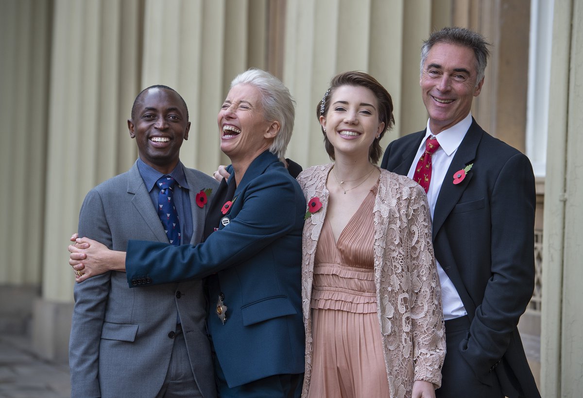 Telegraph Pictures On Twitter Actress Emma Thompson With Her Husband Greg Wise And Children Gaia Wise And Tindy Agaba Leaves Buckingham Palace London After She Received Her Damehood At An Investiture Ceremony
