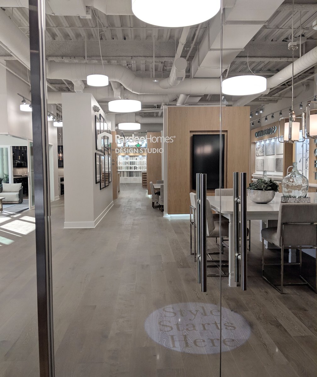 OutdoorDimsigns's tweet photo. Welcoming message sign projected onto the floor in @PardeeHomes Corona Design Studio and some 3D letters/backlit copy we did for them. #ODteamwork #interior #signage https://t.co/4IgTQzh8d1