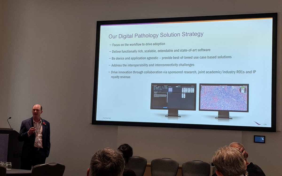 InspirataInc's tweet photo. Inspirata Founder and EVP, Dr Mark Lloyd, introduces our focus as a company and the invaluable role we see data derived from #digitalpathology playing in supporting institutions take a more longitudinal approach to patient care.  #leadersindiagnostics #lid18 https://t.co/F11hGCTFCe