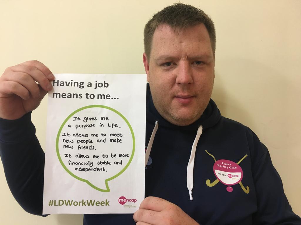 MidlandMencapUK's tweet image. Meet Rob our #Flyerz hockey goalkeeper, who has recently started working in retail, show us what being employed means to him #LDWorkWeek