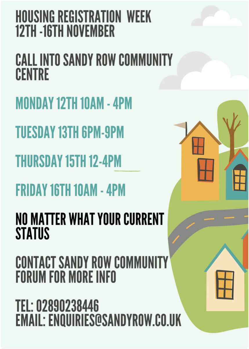 96SandyRow's tweet photo. About to go to market to rent our our 2 x 1 bed apartments! From the area of Sandy Row/Donegall Road / Village - call in during Housing Registration Week next week during published times for pre-application conversation #SandyRowWeWant https://t.co/9ngeqdLPnD