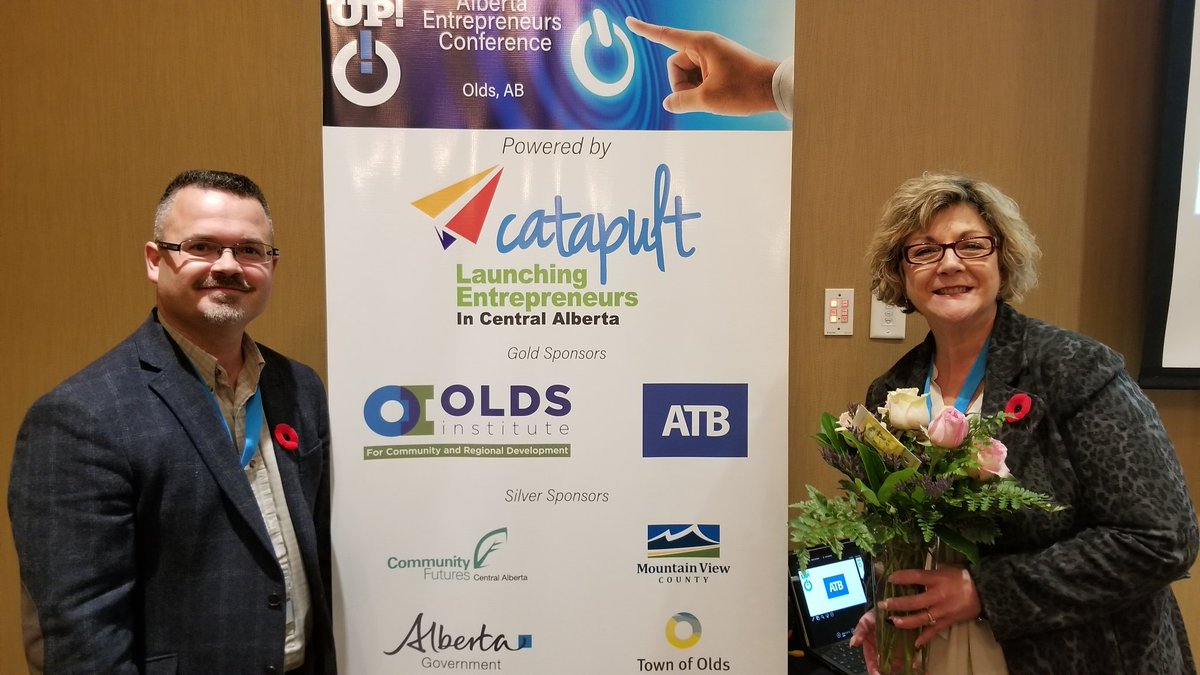 dwayneholland's tweet photo. What a great event @PowerUpAB I learned so much &amp; was excited to see that the spirit of #Entrepreneurship is strong in Central Alberta! Thanks to @thomson_mitch and @danikloo , their teams and sponsors for all their efforts. @OldsInstitute #powerupAB #olds @ATBBusiness https://t.co/XXQYgDEPE0
