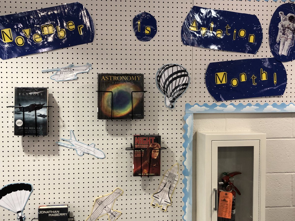 ClearBrookLib's tweet photo. November is Aviation month, who knew? Ms. Gill knew and found lots of books for you! Come check them out #ccisdlearns #CCISDlibs https://t.co/thtTrRIsL3
