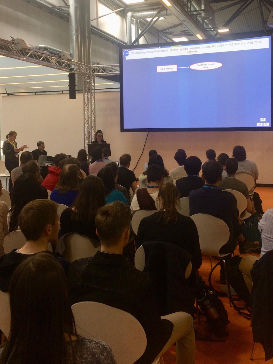 mae4lys's tweet photo. 1rst congress participation and such good memories at the #EGU2018 introducing our study on olivine crystals modelled from a synthetic basalt sample! #Geosciences @EuroGeosciences #Vienna #3D #crystals #DassaultSystem https://t.co/GXjfUtu4Nd