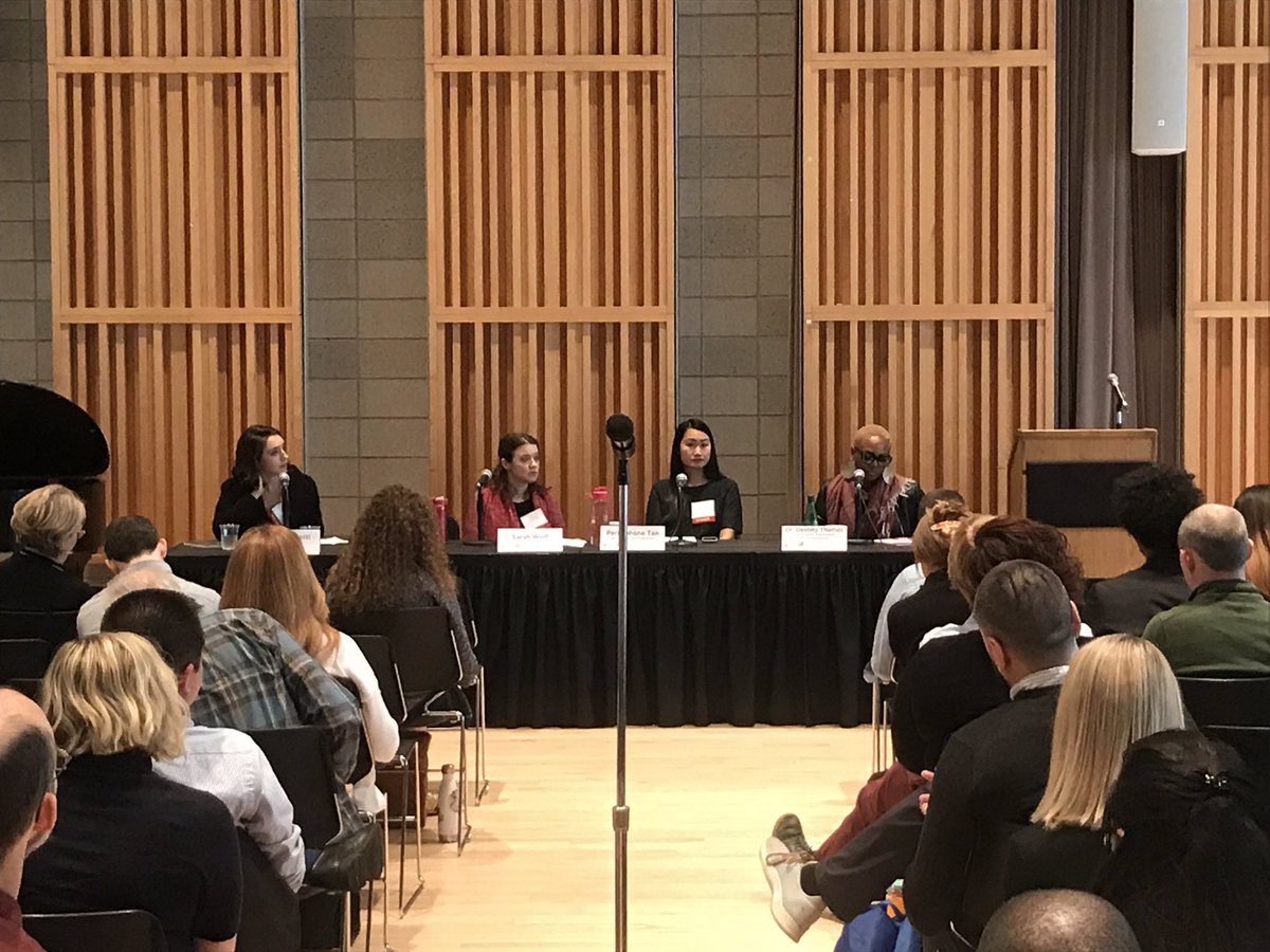 pekochel's tweet image. “Can’t have a #completestreet without complete housing” 🏢—Dr. @DrDesThePlanner Dr Destiny Thomas, from @LADOTofficial at today’s #VisionZeroCities 🚸conference. @TransAlt All-women panel with moderator : @eillieanzi