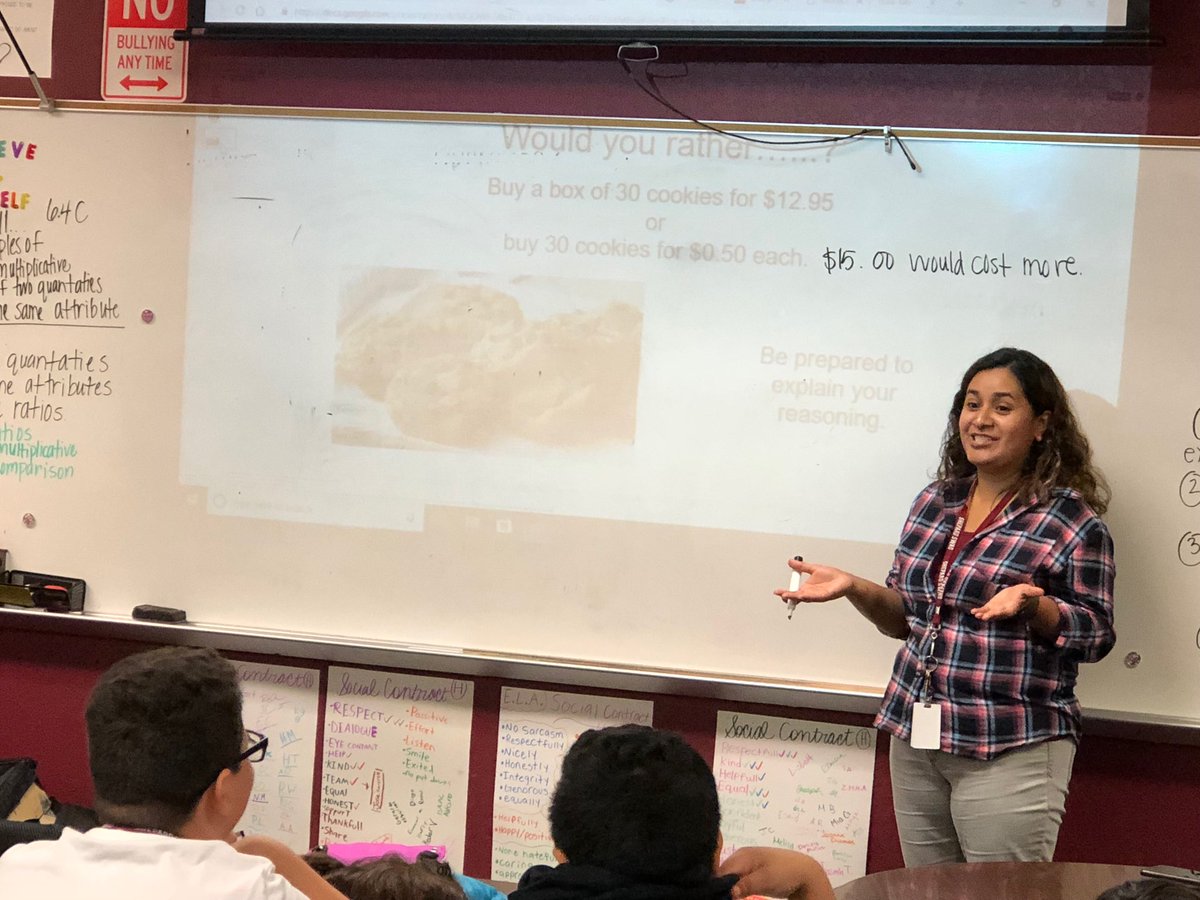 Good conversation is happening in a Would You Rather math discussion. ⁦<a href="/shepardmustangs/">Donna Shepard Leadership Academy</a>⁩ ⁦<a href="/mathmisd/">MISD Math Department</a>⁩