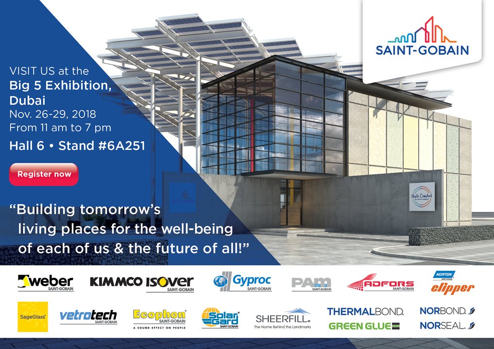 SolarGardME's tweet image. SOLAR GARD AT BIG 5, DUBAI 26-29 NOVEMBER 2018, Stand #6A251 
bit.ly/BIG5-REGISTER-… …
Come meet @saintgobain @SolarGardME at the @Big5Exhibition 26–29 November 2018 at the @DubaiWorldTrade Centre.
See how you can #saveonenergy and #enhanceyoursafety at home and at work!