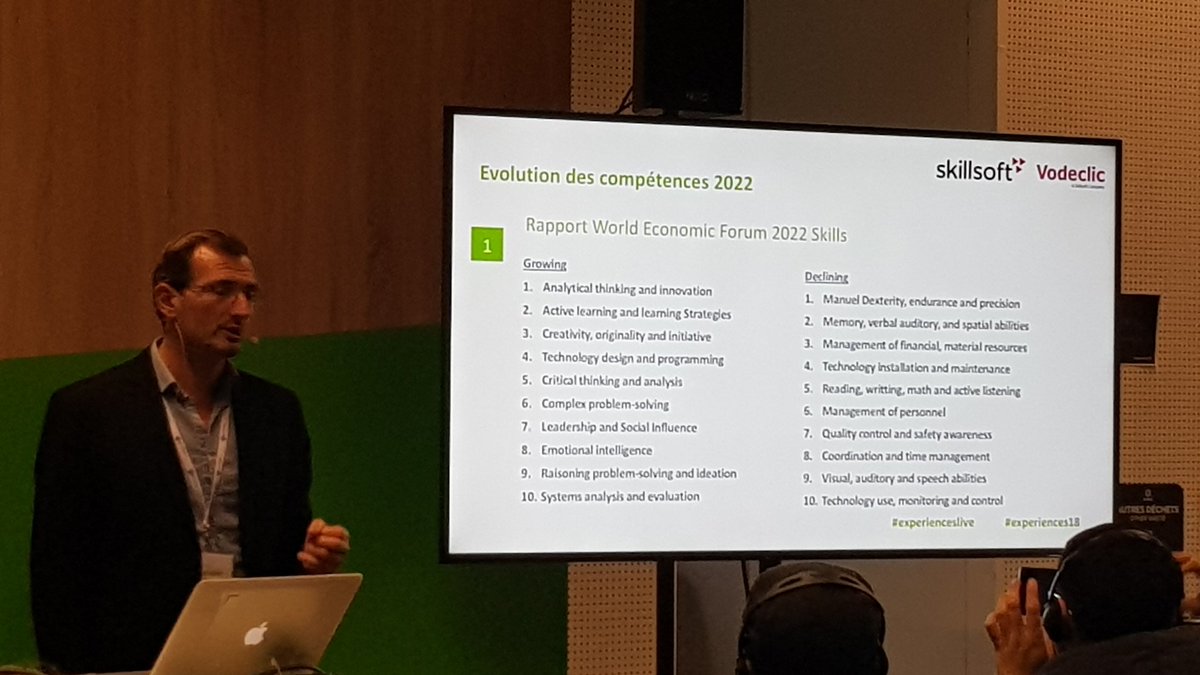 Tamala75's tweet photo. #experiences18 @Skillsoft @vodeclic Liste des #compétences qui seront demandées en 2022 d'après le @wef (en plus forte croissance : pensée analytique et innovation) https://t.co/7RN7qUng2m