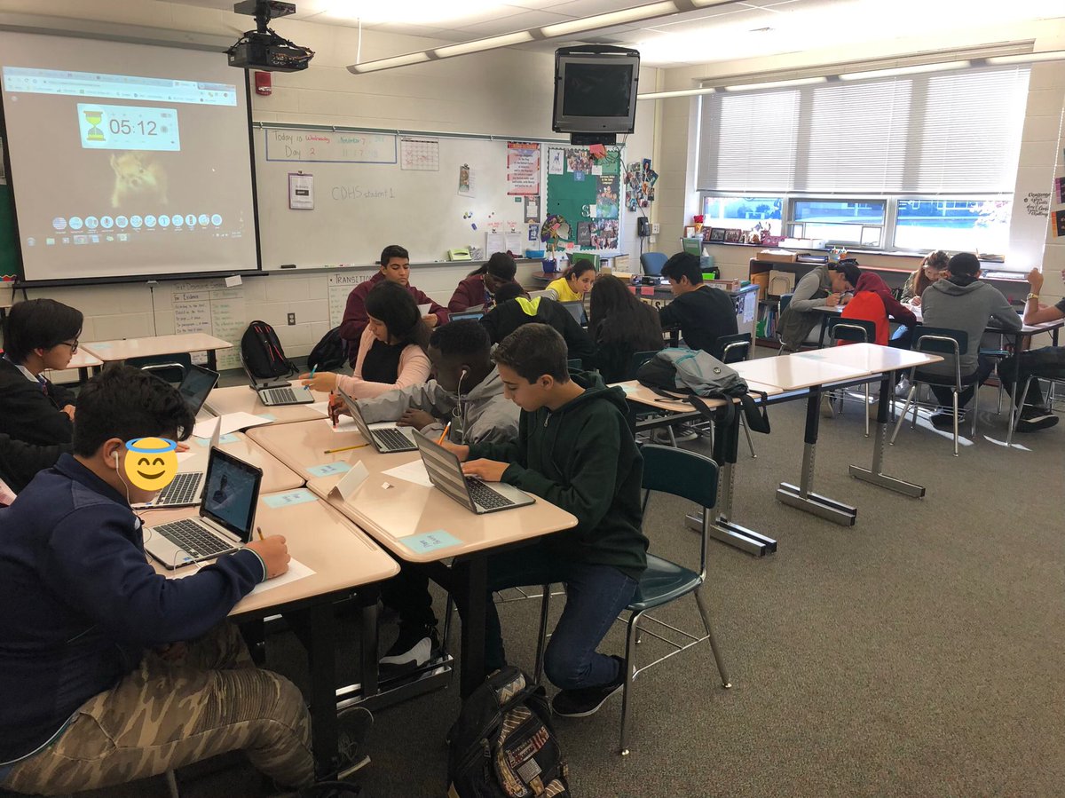 ellsko159's tweet photo. Who says you can’t do stations in high school??? #minilessons #room159 #ellsrock #partsofspeechreview #wackywednesday https://t.co/nzI2TlbTYv