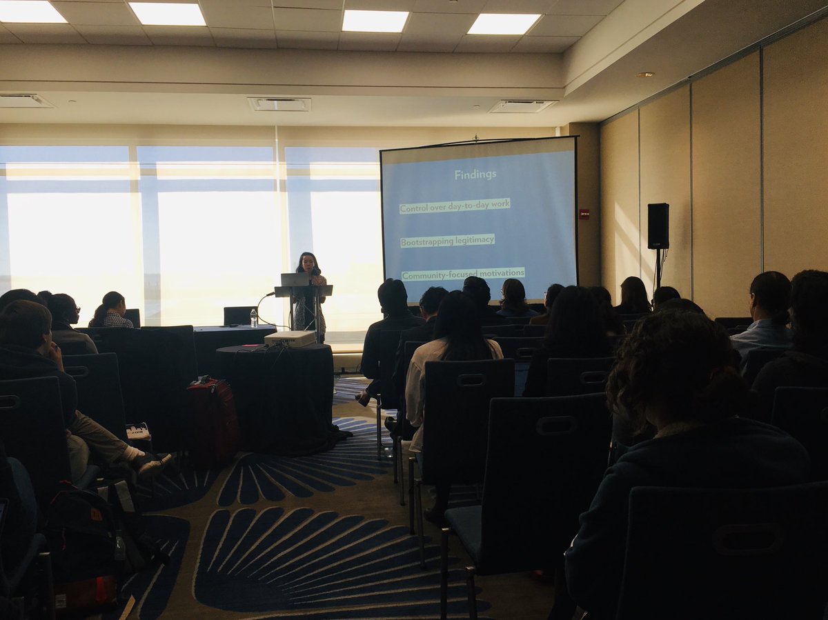 elizgerber's tweet image. Micro entrepreneurs use social technologies like ⁦@instagram⁩ ⁦@facebook⁩ ⁦@LinkedIn⁩ to bootstrap their legitimacy and attract customers explains ⁦@DeltaLabNU⁩ alum and ⁦⁦@umsi⁩ researcher ⁦⁦@julie_hui⁩ #CSCW2018