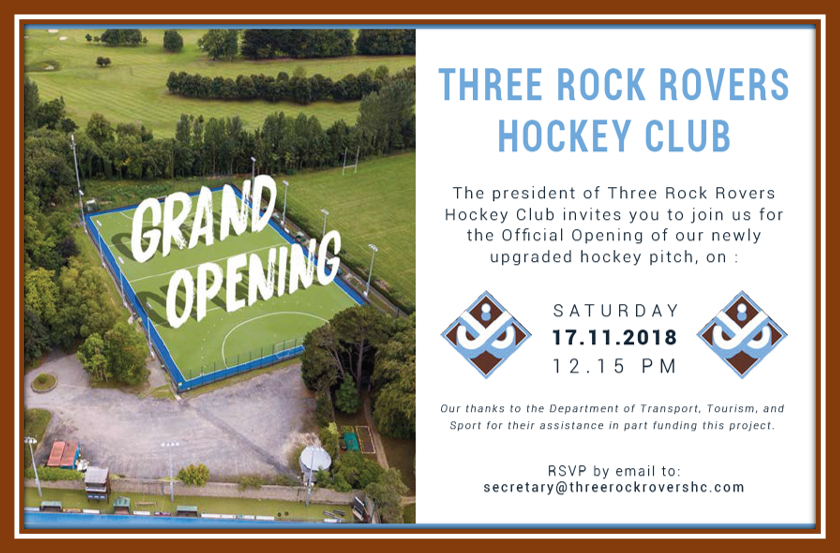 TRRHC's tweet photo. ***Date for the Diary*** 
NOVEMBER 17th 2018 is building to be a massive day the Club! 4 Senior sides will be playing at HQ alongside Loreto Ladies firsts and we have two massive events on the day. The first is our official pitch opening at 12.15pm, come celebrate our new pitch! https://t.co/fFbwjWn02f