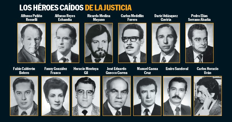 GustavoGómezCórdoba på Twitter: "Un abrazo muy fuerte para todos los que perdieron a sus seres amados en el Holocausto del Palacio de Justicia. Especialmente a las familias de los magistrados y empleados