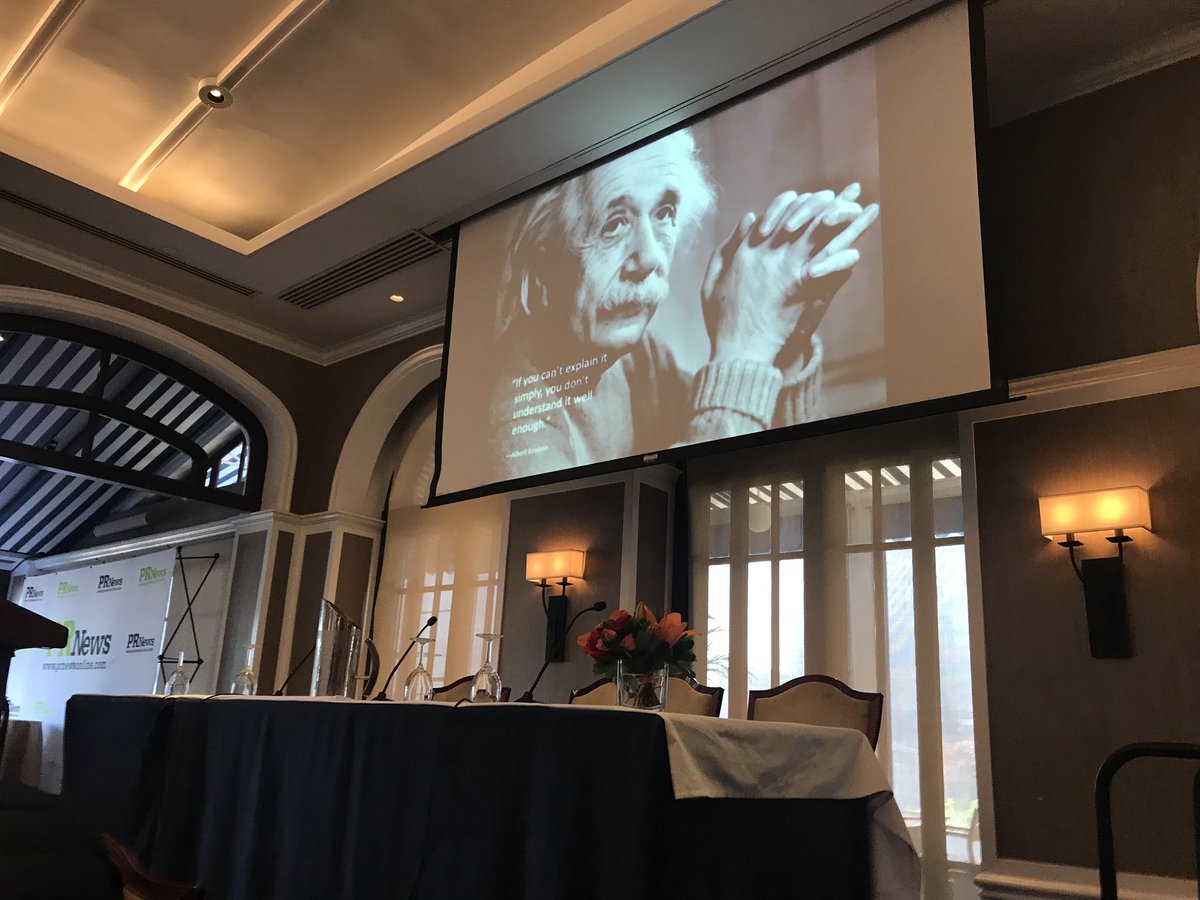 KellyAShannon's tweet photo. “If you can’t explain it simply, you don’t understand it well enough.” -Albert Einstein 
Such a true point when trying to concise your writing points! #PRNews https://t.co/TCOaHKP0fo