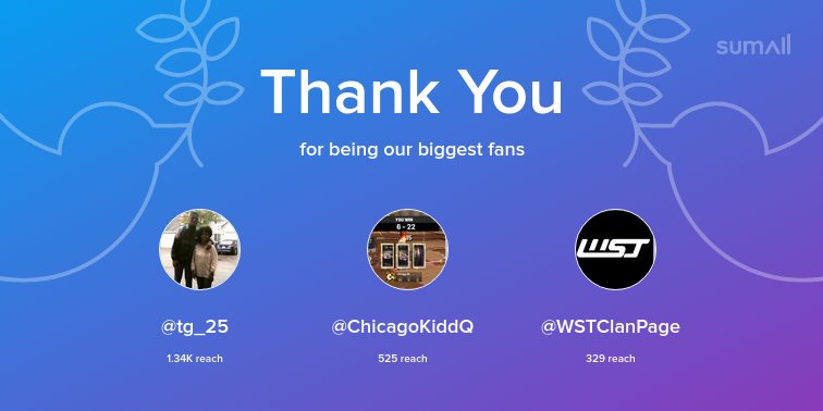 zaippsmeee's tweet photo. Our biggest fans this week: @tg_25, @ChicagoKiddQ, @WSTClanPage. Thank you! via https://t.co/Kb0bQbzsQ3 https://t.co/qfeUGP98dQ