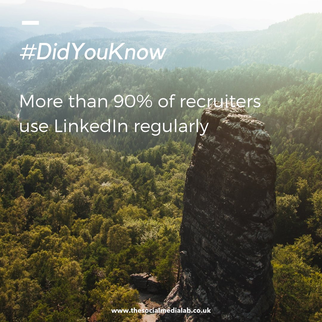 _TSMLab's tweet image. #didyouknow 👉 More than 90% of recruiters use LinkedIn regularly