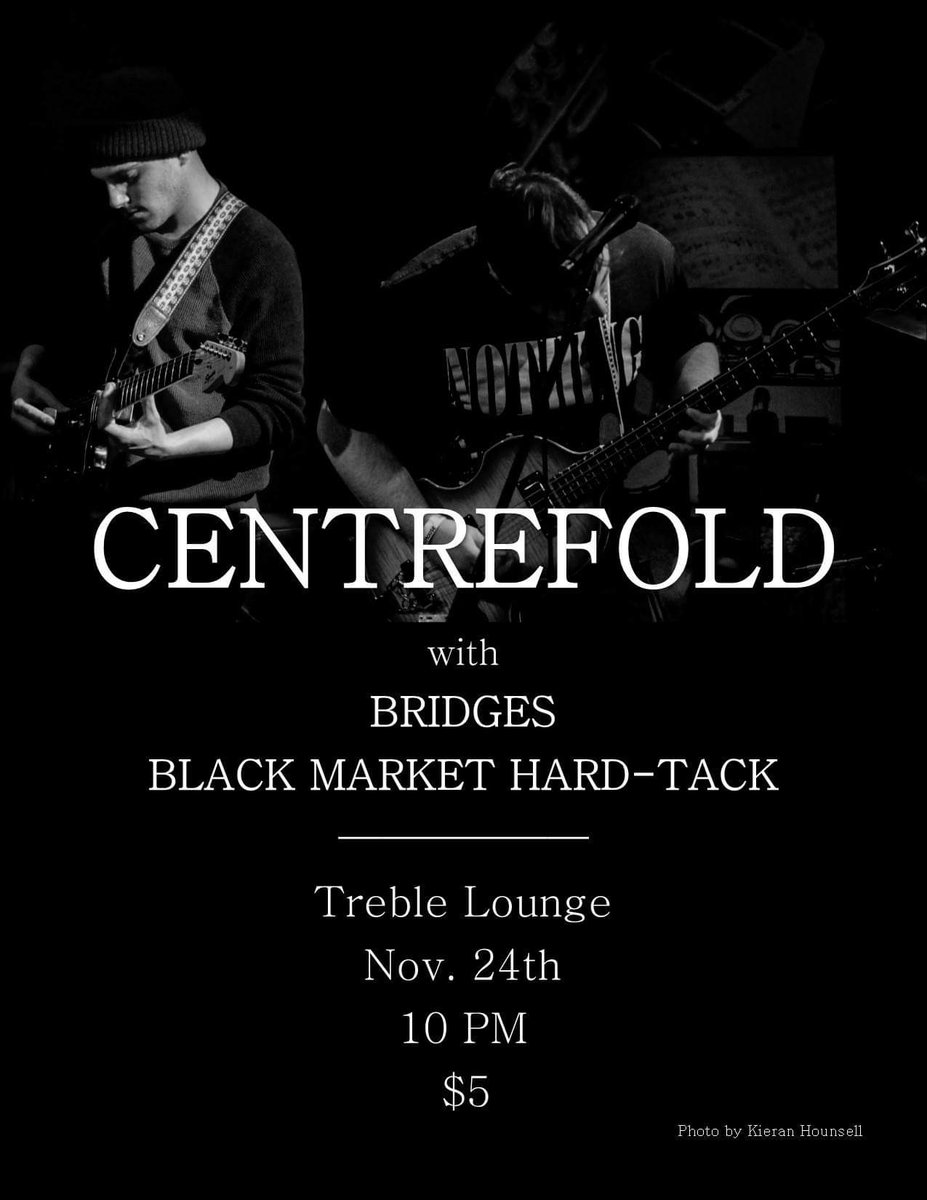 Hitting the stage again November 24th with friends Bridges and Black Market Hard Tack. Both phenomenal bands, you won't want to miss this!