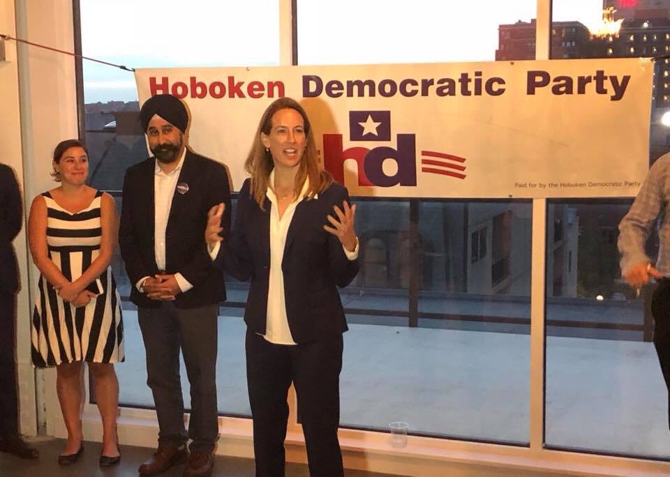 RaviBhalla's tweet photo. I’m very proud of Hoboken’s role in the #BlueWave w/ our federal reps- @SenatorMenendez &amp; @RepSires benefiting from our record turnout numbers! A big congrats also to our friend @MikieSherrill who we were thrilled to host this summer. And thx @hobokendems for helping #keepNJBlue! https://t.co/dTuU3axYql