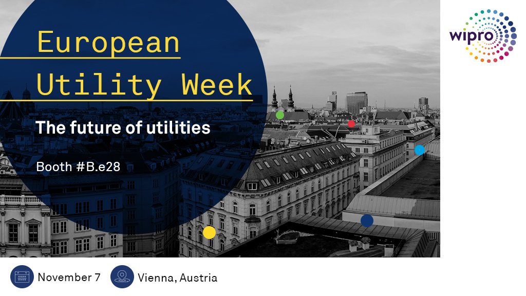 Wipro's tweet image. Explore how we are transforming towards the #DigitalUtility of the Future with @OracleCloud at the European Utility Week 2018, 5.00 PM onwards, today. bddy.me/2zz3wta