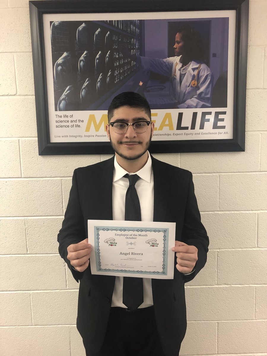 Congratulations to Angel Rivera on being named our October Employee of the Month! Angel works in our Accounting department and did an extraordinary job! #MetaNova