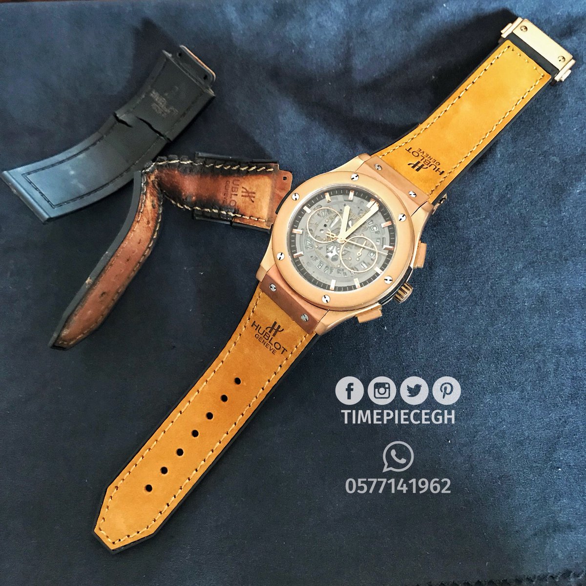 TimepieceGh's tweet photo. Get your ORIGINAL LEATHER hublot strap replacement done for 150cedis. Contact 0577141962 or 0544180546 or visit our shop opposite adjiringanor station.
#TimepieceGh #TimeIsEverything https://t.co/DF4s91EQ2u