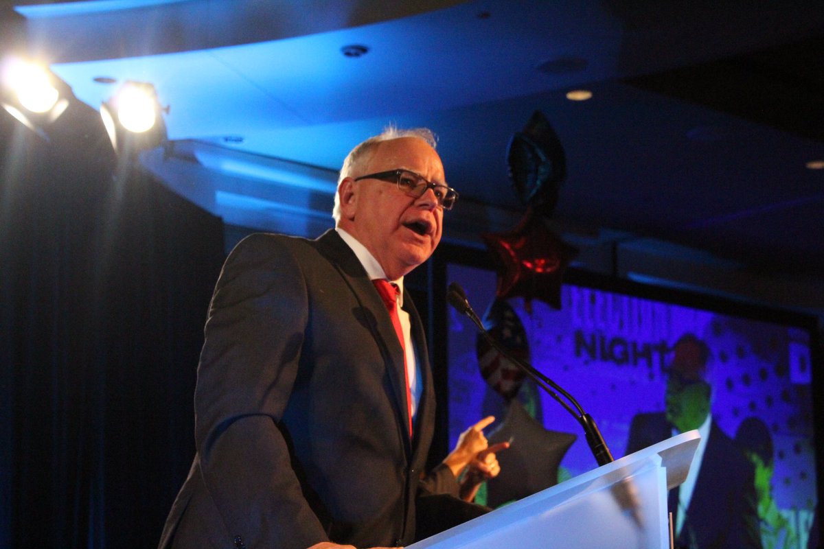 Tim_Walz's tweet photo. Thank you, Minnesota. This opportunity is humbling beyond words. 

Let’s build a brighter future together as #OneMinnesota. https://t.co/NAEP5WiUv4