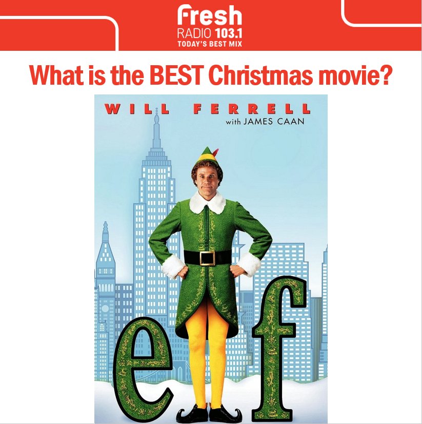 1031FreshRadio's tweet photo. SANTA, I KNOW HIM!! 🎅🎅

Elf hit theaters 15 years ago today! What is the BEST Christmas movie of all time? 🎄🎁🎄 #Elf #BuddyTheElf -@leeanneradio https://t.co/K7JCFnELn7