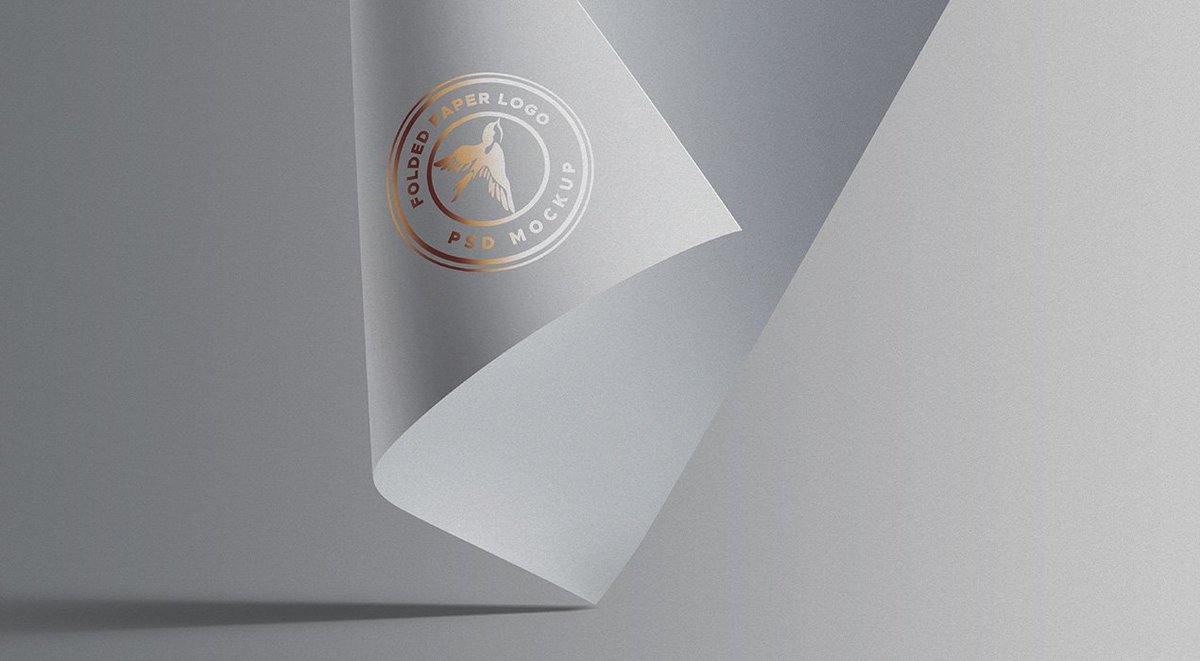 Download Graphicsfuel On Twitter Folded Paper Logo Mockup Psd Https T Co Vqegpfpc5n Via Graphicsfuel PSD Mockup Templates