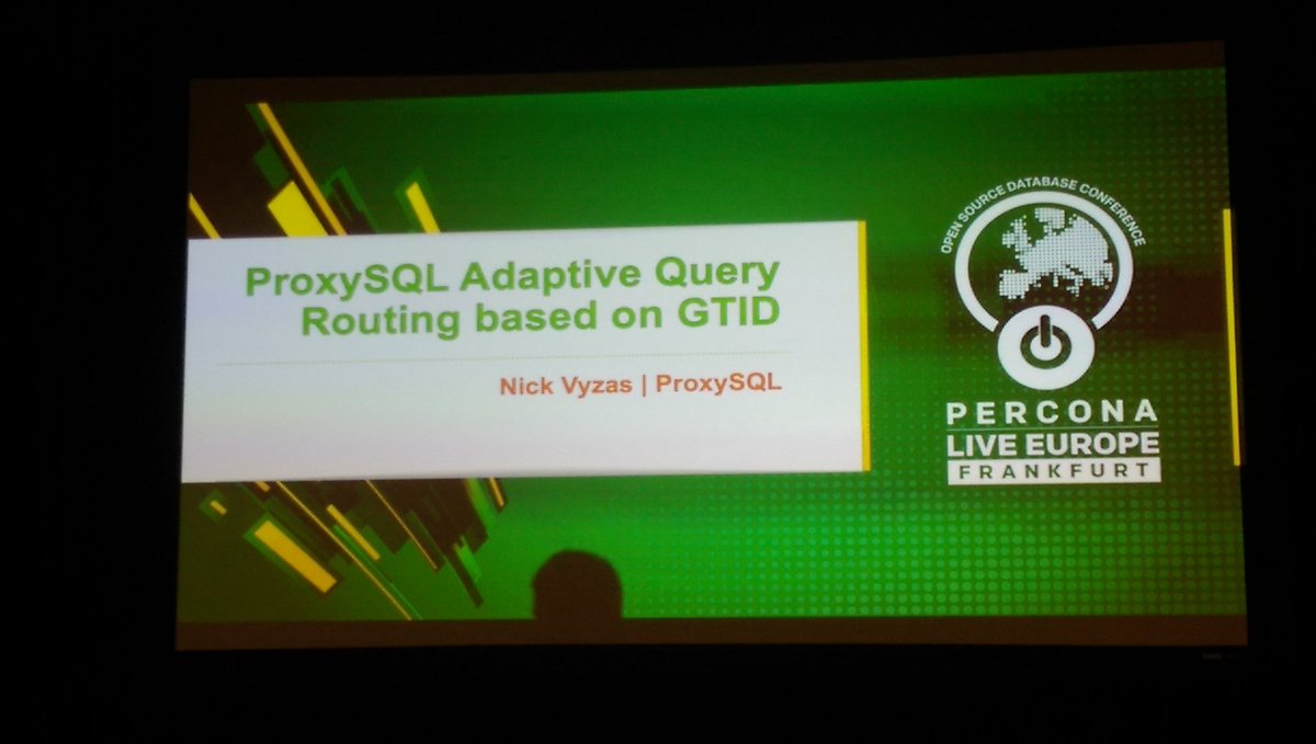 igorLE's tweet image. Next on stage. #proxysql adaptive #query routing based on #gtid with @igroenew #perconalive