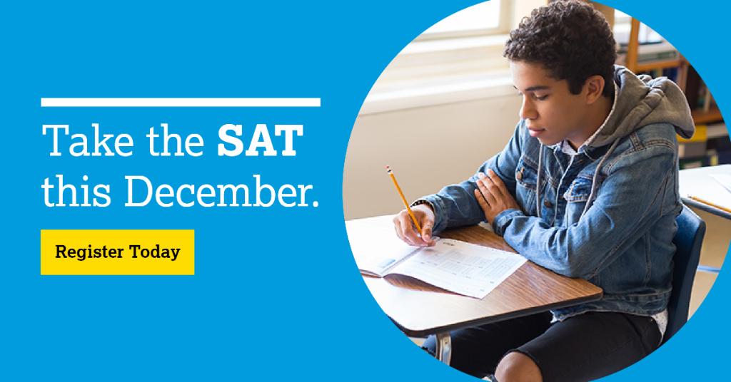 There's still time to sign up to take the SAT or SAT Subject Tests on December 1. Register by November 20. spr.ly/6019E6I8L