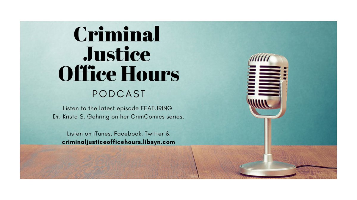 UC_CECH's tweet photo. Did you know our School of Criminal Justice has a podcast?! Catch the  latest episode ft. Dr. Krista S. Gehring on her CrimComics series! Listen on iTunes, Facebook, Twitter or their website @ https://t.co/1lktxYmQH5 🎙️🎧 https://t.co/yVmXX02iPc