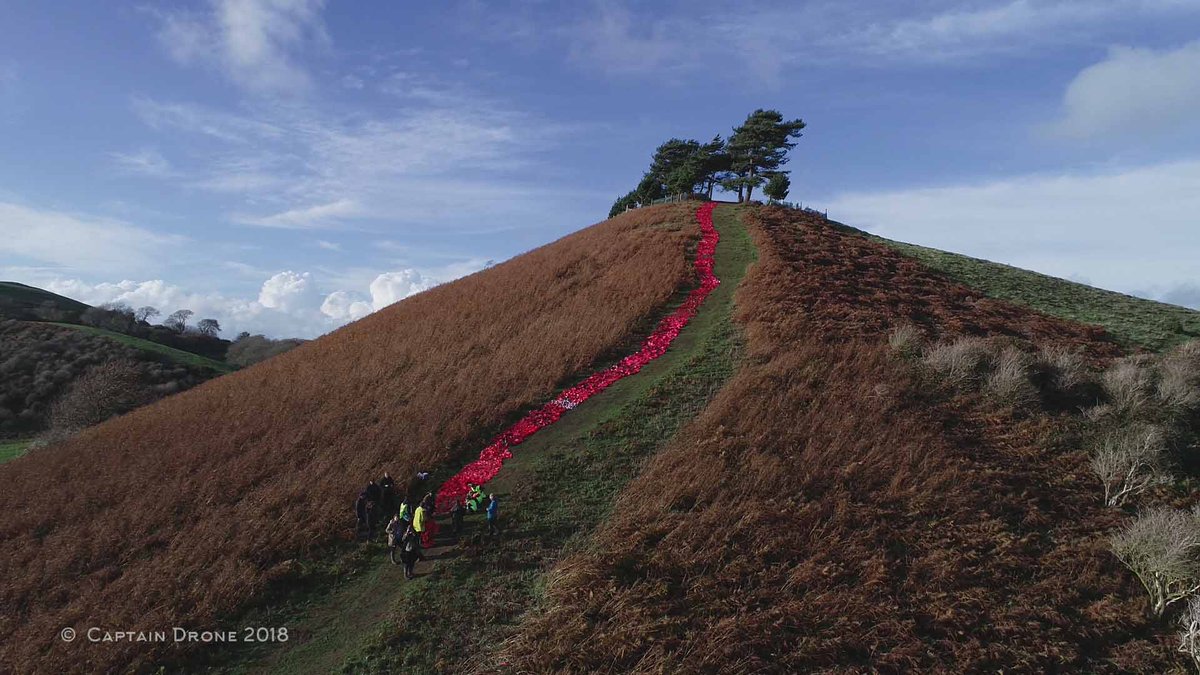 The team have faced gale force winds and torrential downpours today, but have made fantastic progress on the River of Poppies installation on Colmer's Hill. Video footage to follow soon!... <a href="/Symondsbury/">Symondsbury Estate</a> <a href="/PoppyLegion/">Royal British Legion</a> <a href="/Dorsetecho/">Dorset Echo</a> <a href="/thebridportnews/">Bridport & Lyme News</a> #ThankYou100 #Bridport #ColmersHill
