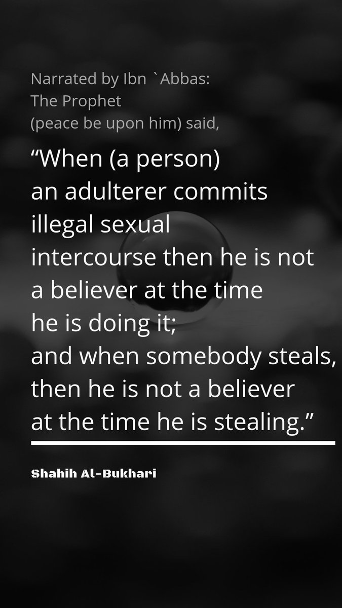 CaptivatingCapt's tweet image. Made with : Canva
It is so bad for someone to do illegal sexual intercourse and stealing, because if he do so, then he is not a believer. #Astaghfirullah #AvoidBadThings #Improperly