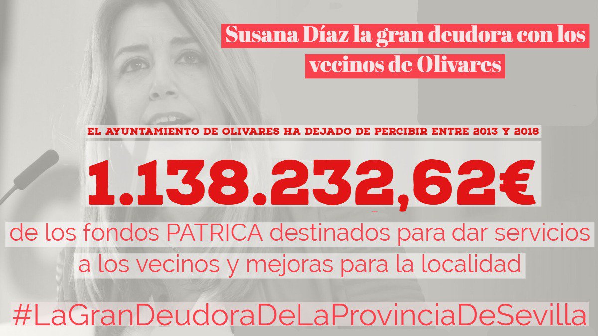 olivares_pp's tweet photo. Olivares no está en tu mapa? Siempre al final de la cola... déjenos avanzar y pague lo q debe 
#LaGranDeudoraDeLaProvinciaDeSevilla https://t.co/c5o3XfQOsX