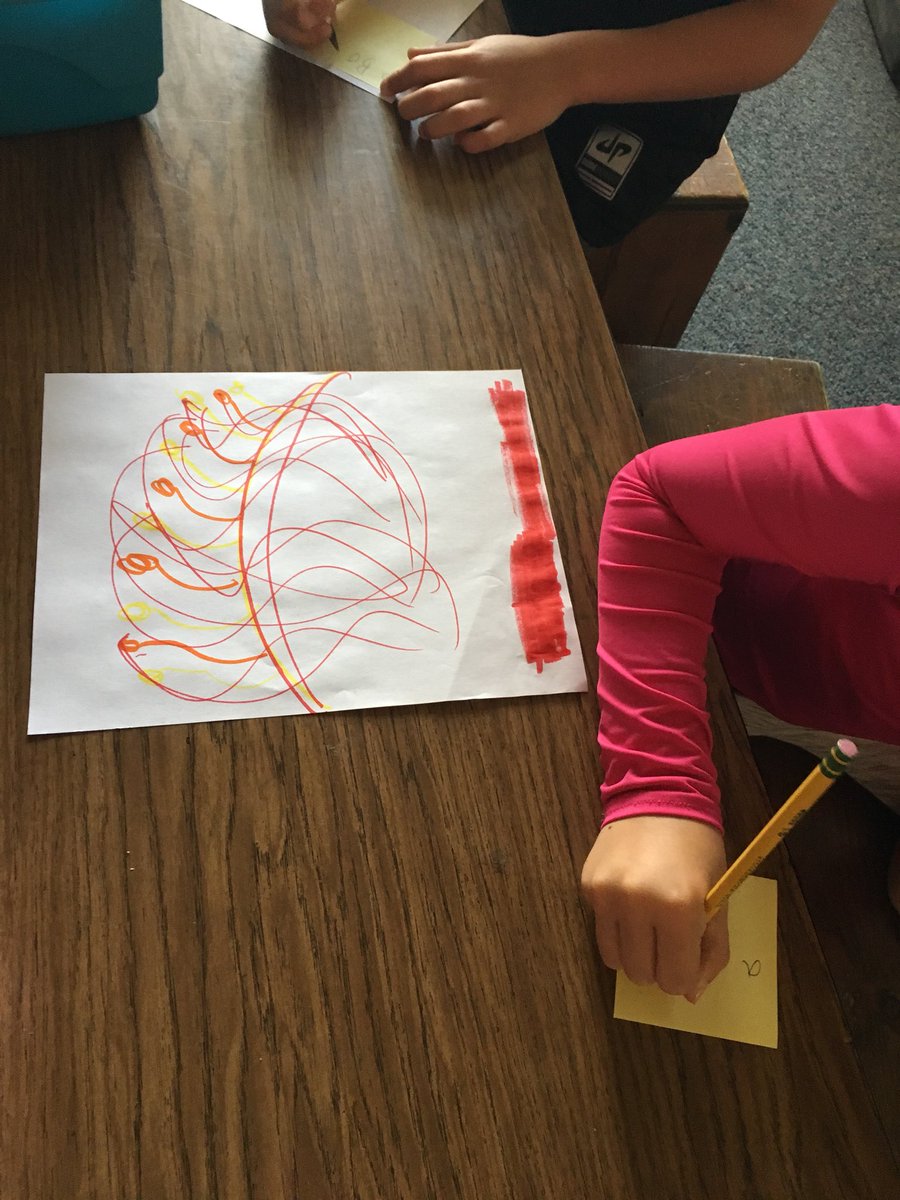 dsteinburg_edu's tweet image. Just did an awesome lesson on perspective. Students drew a scribble on a piece of paper. Then, they walked around and wrote what they saw in other students scribbles on a sticky note. #perspective #scribbledrawings