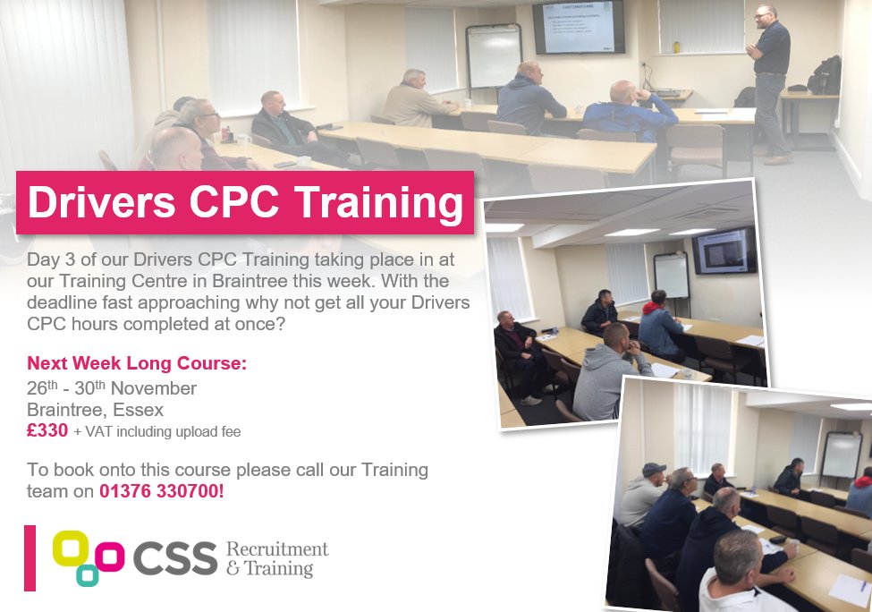 CssRecruitment1's tweet image. 🚛 | Day 3⃣ of our #DriversCPC Training taking place in at our Training Centre in Braintree this week 👇 With the deadline fast approaching why not get all your Drivers CPC hours completed at once? #Training