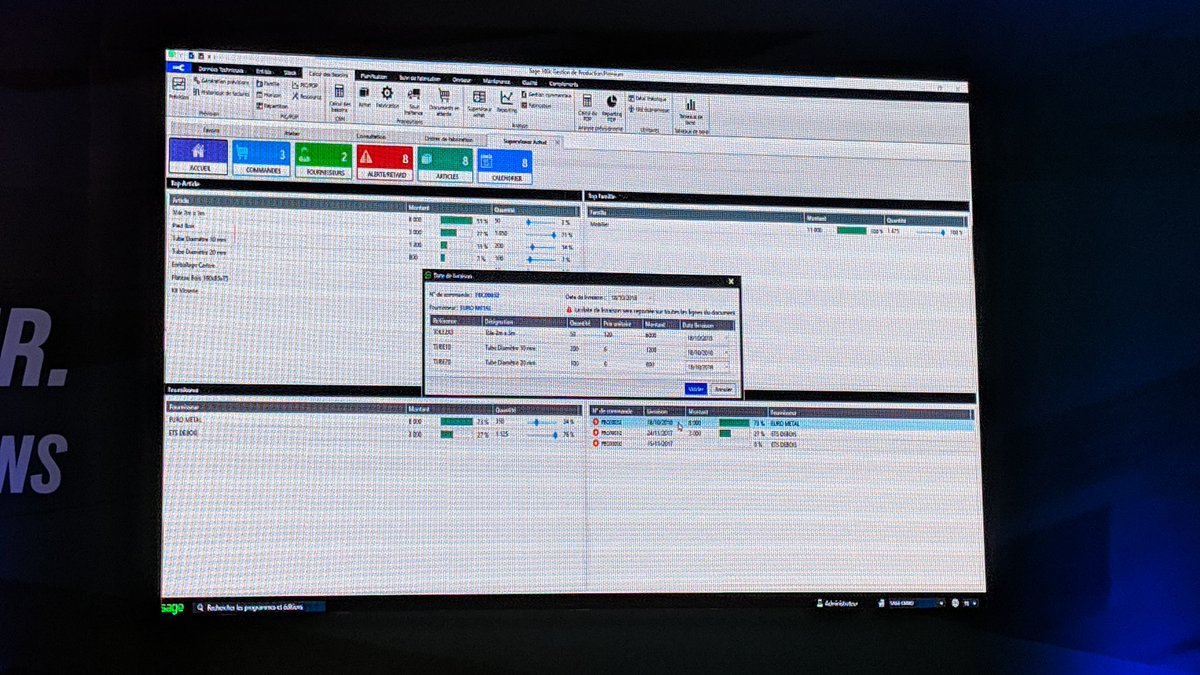GlobalGestionCH's tweet image. En exclusivité du #SagePartnerSessions #Tunis @deLAMBERTArnau1 nous présente le superviseur d&apos;achat qui permet d&apos;intéragir directement sur vos commandes en gestion commerciale depuis votre gestion de production. @SagePartnersFr #SageExport @SageFrance @SageNorthAfrica