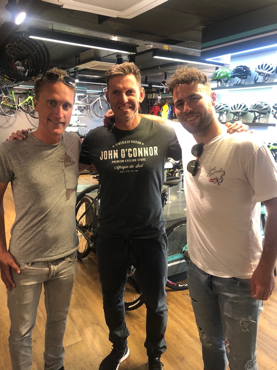 Cycling Royalty just visited our store ⁦<a href="/MarkCavendish/">Mark Cavendish</a>⁩ ⁦<a href="/enrigasparotto/">Enrico Gasparotto</a>⁩ 🙏