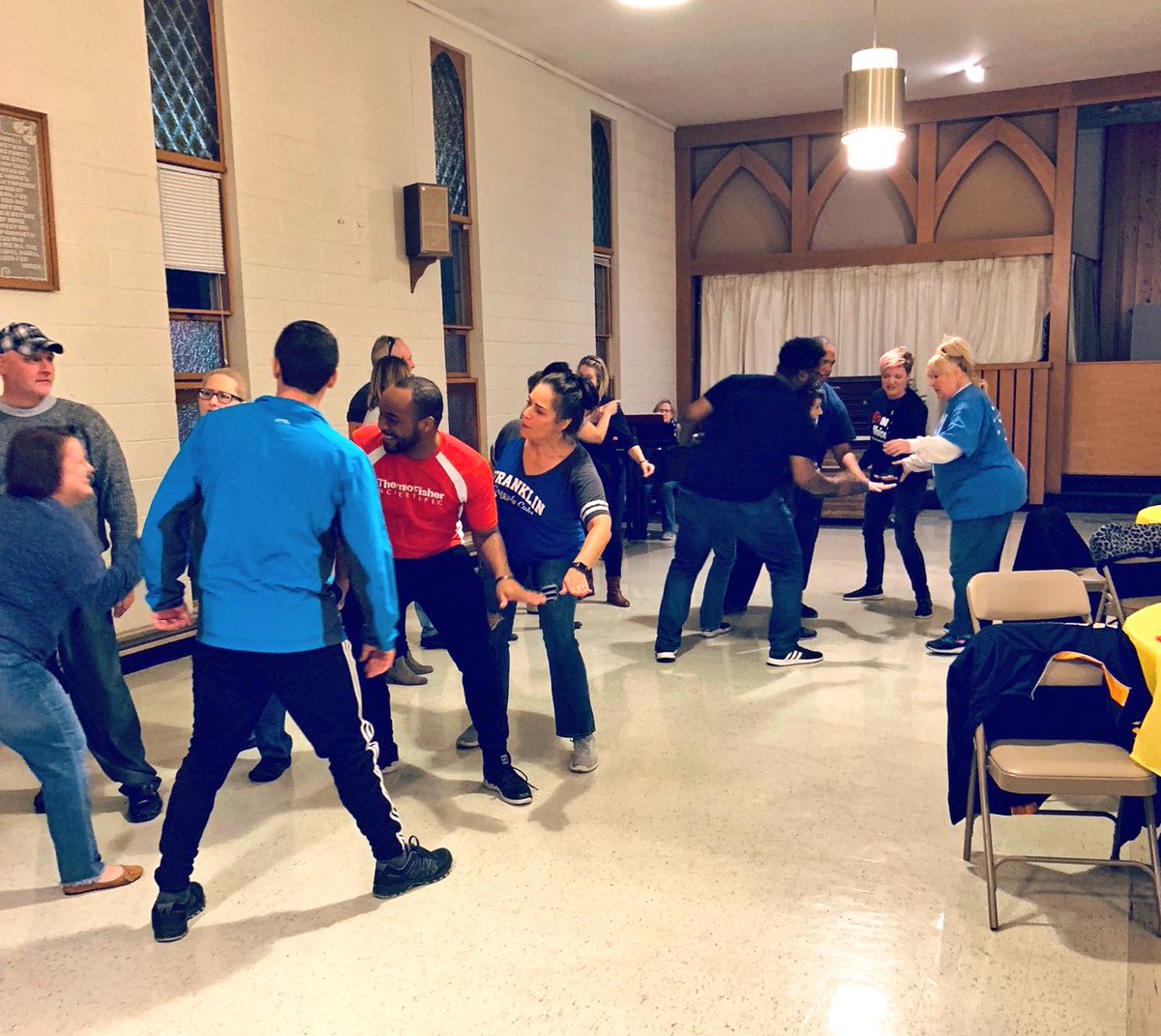 OneVoiceIndy's tweet photo. We were hard at work last night getting ready for our show at the Gift &amp; Hobby Show this evening at the fairgrounds! Hope to see you there at 6pm!! 🎶❤️ #onevoiceindy #giftandhobbyshow2018 #wewillsing https://t.co/SAw2tkZO6Z