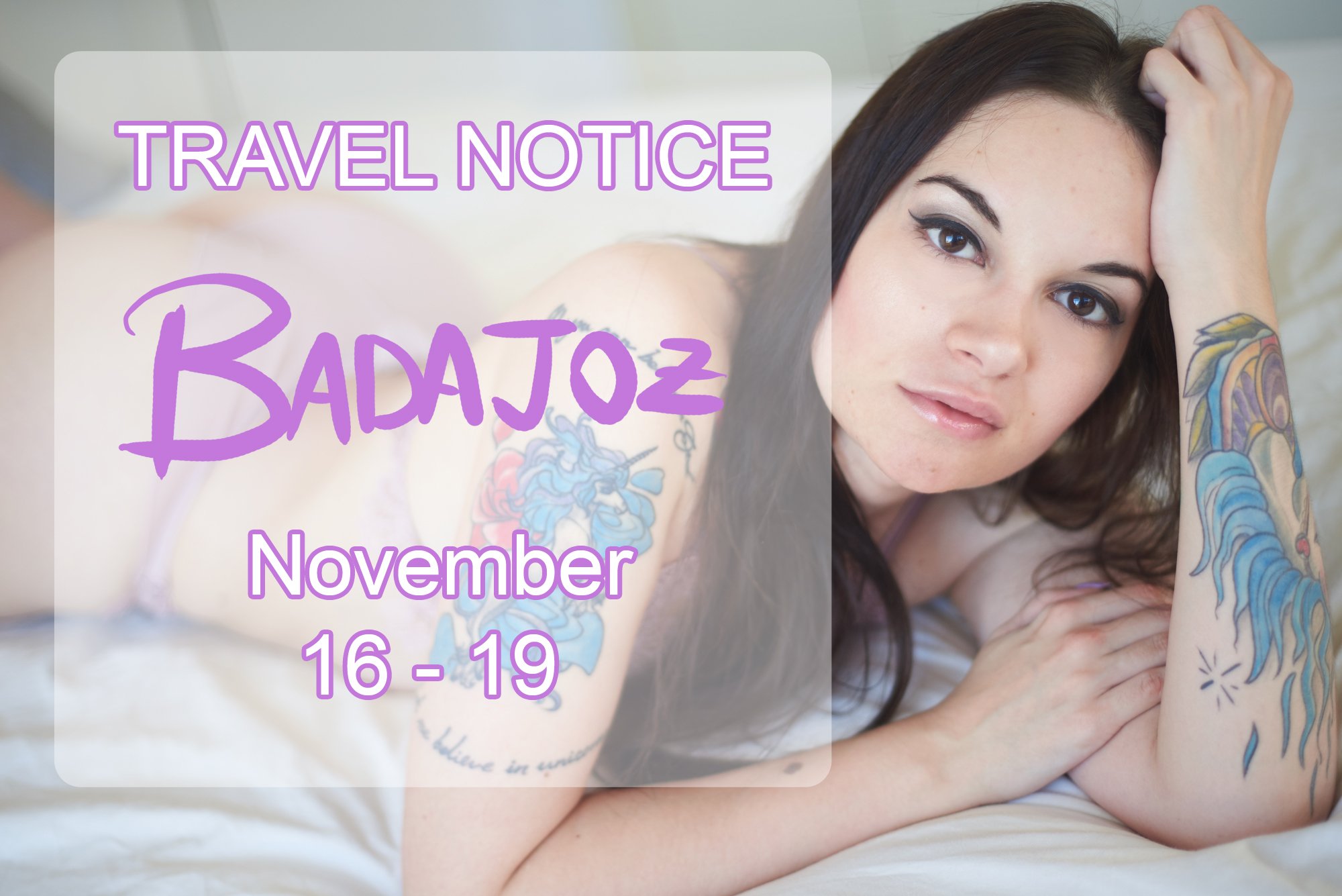 Doncella Suicide 🌷MANYVIDS🌷 top 15% in ONLYFANS on X: ¡Nuevo viaje!  Estaré en Badajoz del 16 al 19 de Noviembre reclutando modelos para  @SuicideGirls , si quieres ser modelo de la página