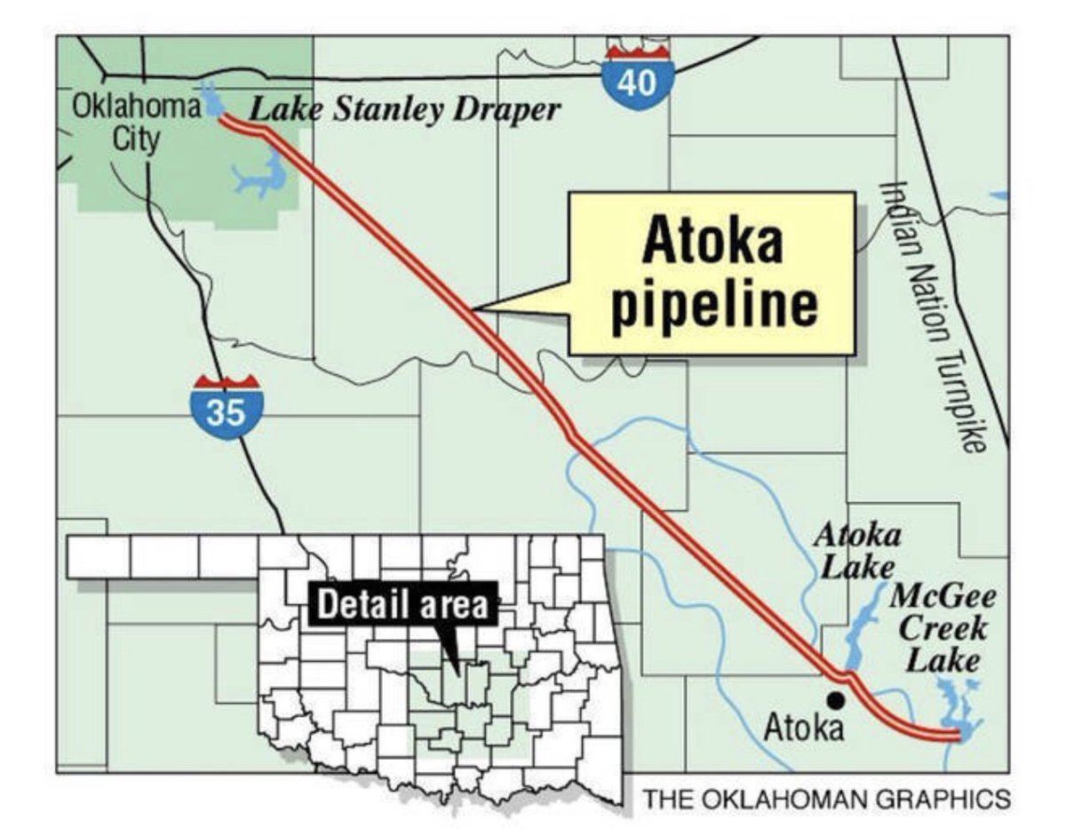 City of OKC on Twitter: &quot;One of our biggest projects now is building a new,  72” pipeline more than 100 miles from SE Oklahoma in Lake Atoka. The  original 64” pipeline was