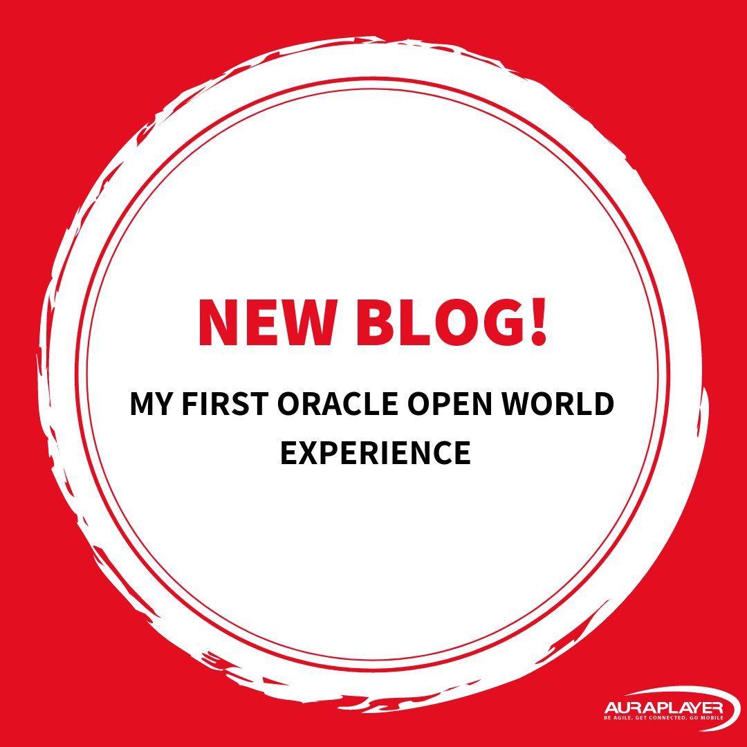 AuraPlayer's tweet photo. New Blog Post! Read about @AuraPlayer's Marketing Manager, Taly Gabay's first experience at Oracle Open World! Happy reading! Click here to read: https://t.co/KX8GaFU08N
--- #DOAG2018 #Oracle #Technology #chatbots #digitalassistants #OracleMobile #WIT #Womenintech #tech https://t.co/ki4CBXTbvv