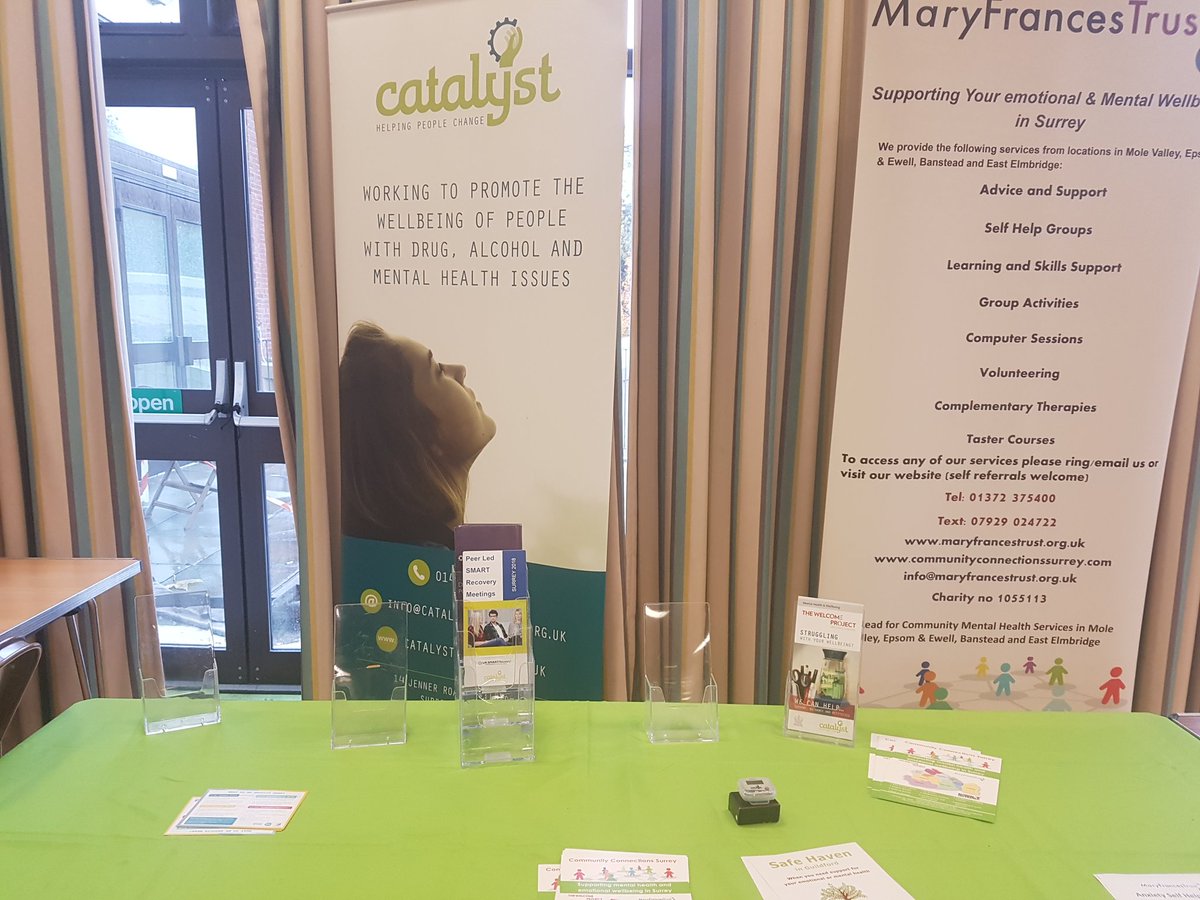 CATALYSTethos's tweet photo. A sign of a busy day - no leaflets left on our stand at the #IMHN and #CommunityConnections2018 event today!!
Thank you all for coming and being part of a very informative day.
#MentalHealthMatters #Surrey #workingtogether https://t.co/oh1GREiTjO