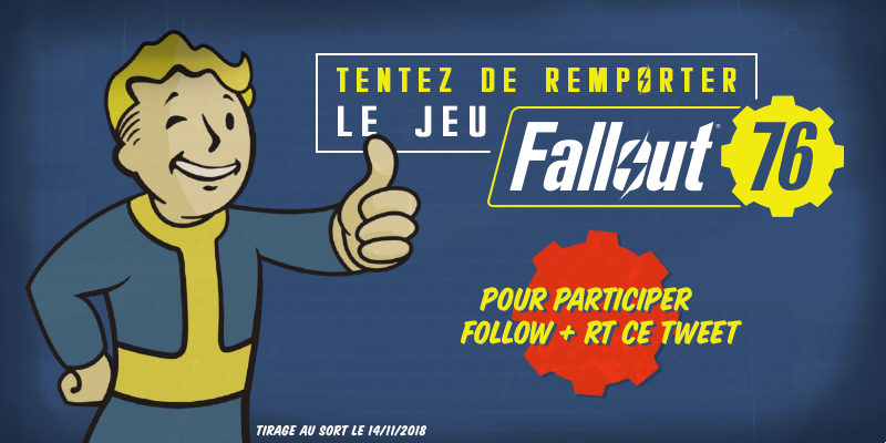 🎁 #CONCOURS - ALERTE ! ALERTE ! Bombe atomique en approche ☠️

Remporte ta place à l'abri 76 et tente ta chance dans le monde dévasté de #Fallout76 sur les terres Appalachia !

Pour tenter de survivre : 
☢️ RT ce tweet 
☢️ Follow <a href="/GAMEWAVE/">GAMEWAVE</a> 

📆 Tas 14/11 - Bonne chance !