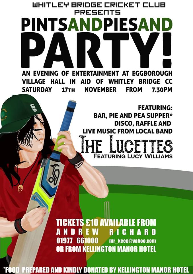 And if you're around in #Eggborough on 17th November guys our cricket club is having a Pints and Pies night - you'd be more than welcome!!! We're a friendly bunch...