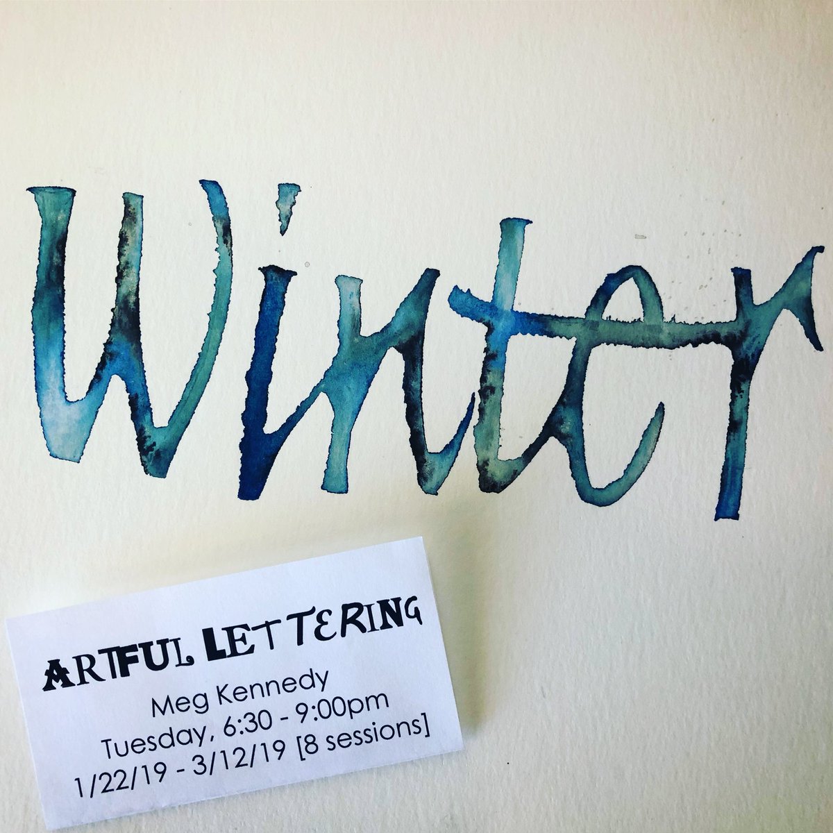 Winter registration is open❄️! Register for your favorite class today and receive $10 off before December 21st! If you are looking for an exciting new class try Artful Lettering with Meg Kennedy! You’ll be able to make your own signs, greeting cards, and chalkboard art! #artclass