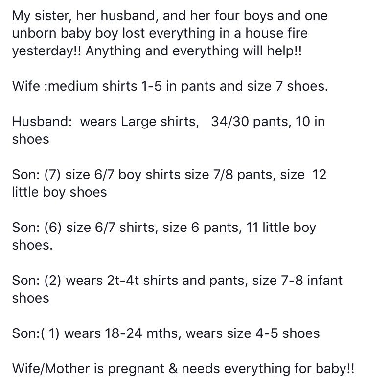 ChristWayMS's tweet photo. We have a family who lost everything in a house fire last night. They have 4 boys + baby on the way. Can you help? Visit link: https://t.co/rbuEcwgMZ1 https://t.co/PCIzgt66yC