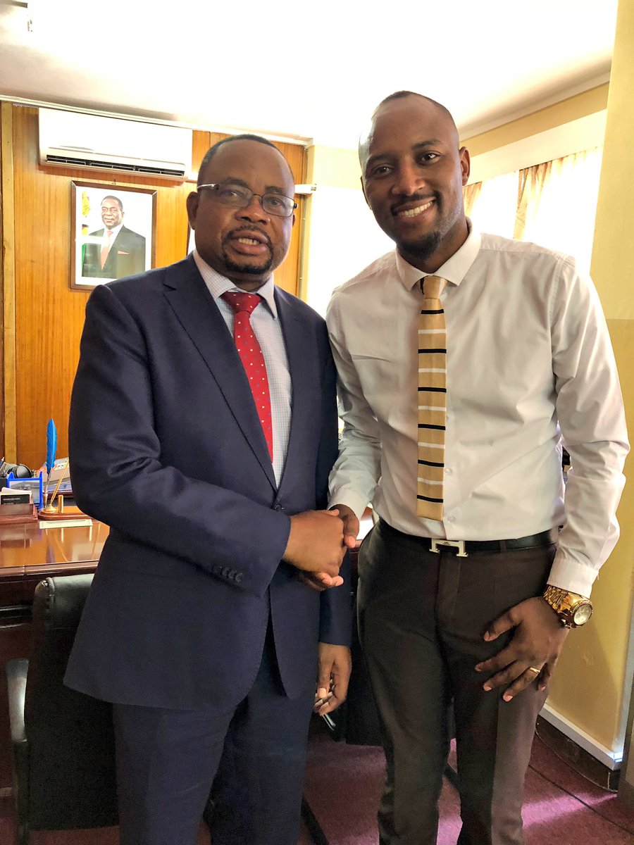 MudiwaHood's tweet photo. Met Hon Minister @ProfPMavima today, spoke at length on impact investment to schools under his ministry. On the 30th of November @stewardbank will be hosting 100 schools at their Millennial Banking Career Fair at the celebration centre.
#millennialbankingcareerfair https://t.co/iJaOvQLjaH