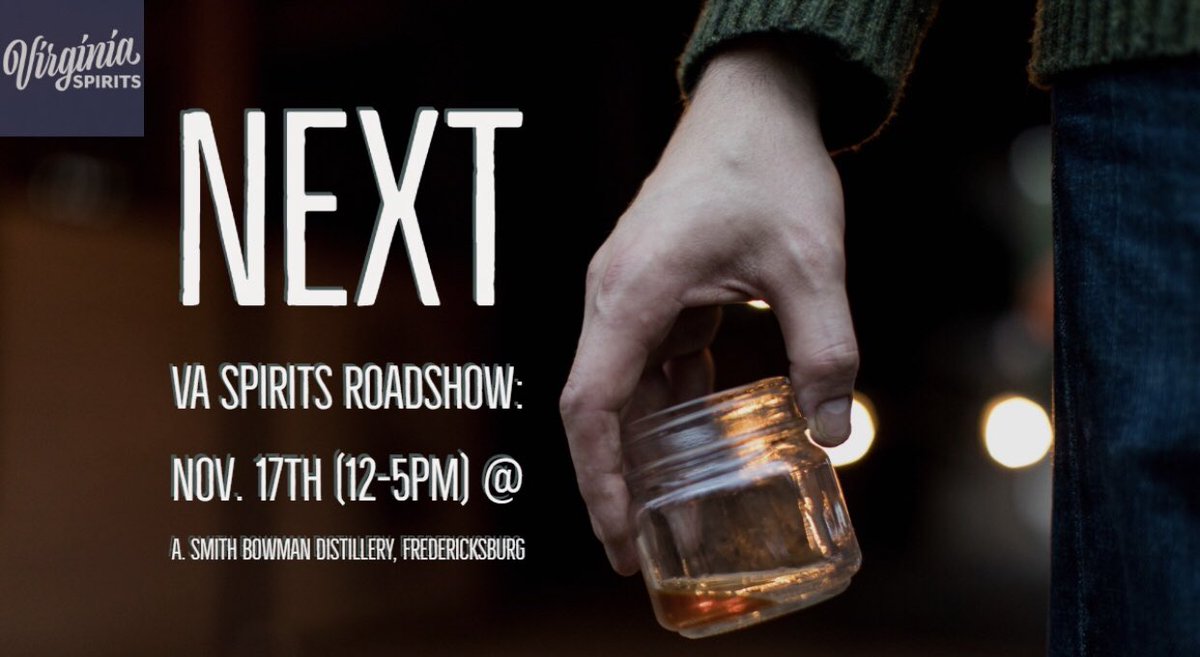 Our favorite party is the cocktail party! Come join us for the next VA Craft Spirits Roadshow at <a href="/asmithbowman/">A Smith Bowman Dist.</a> on Sat. Nov. 17th from 12-5pm! We’ll have samples of artisan spirits &amp; craft cocktails from 10 VA distilleries &amp; local brews! 🥃🍸🍺

Tickets: eventbrite.com/e/virginia-cra…