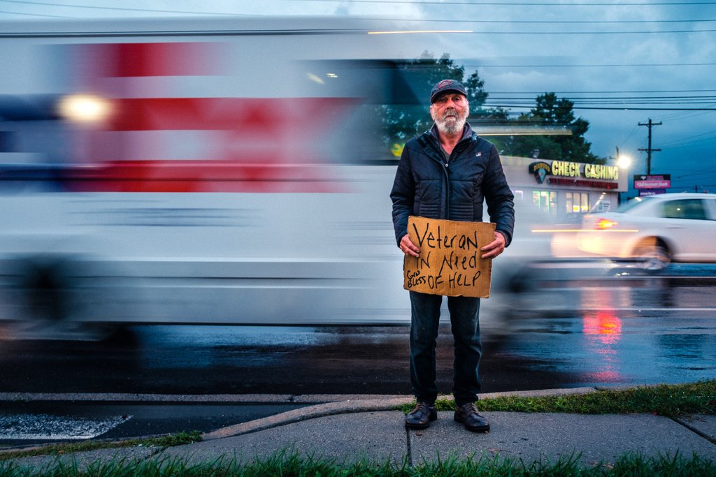 shadowdetails's tweet photo. Tom spent 23 months and 21 days with the army and 25 years with the post office.  Not homeless, Tom is panhandling to pay off the three $430 fines he received for, wait for it... panhandling.  Way to go Pennsylvania... 
.
.
.
.
.
.
#Pennsylvania https://t.co/nOIjpPUMDo